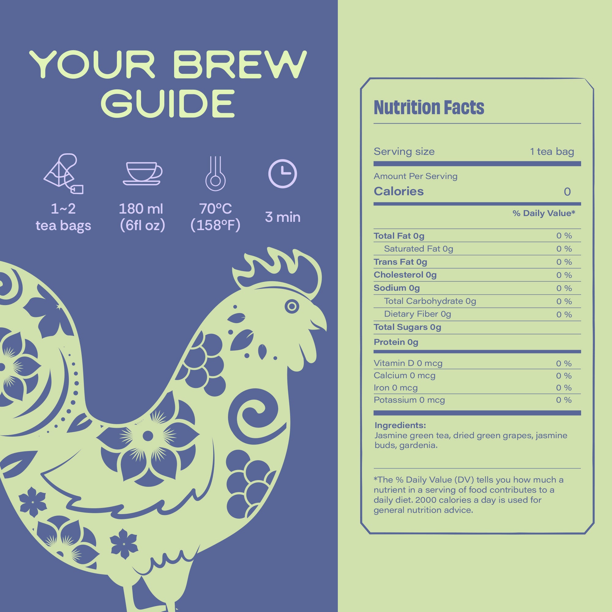 Green Grapes Jasmine Tea (10 Pack)