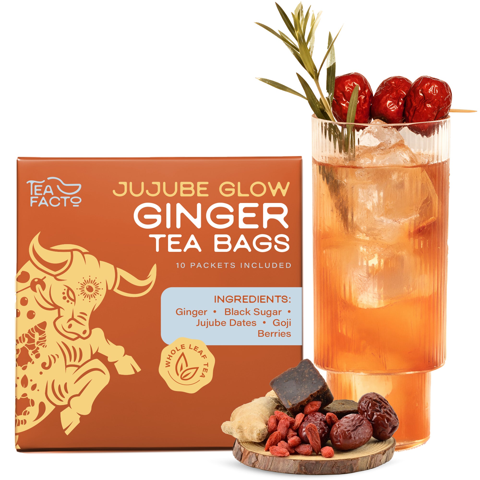 Inner Glow Ginger Jujube Tea | Digestion & Warming (15 Pack)