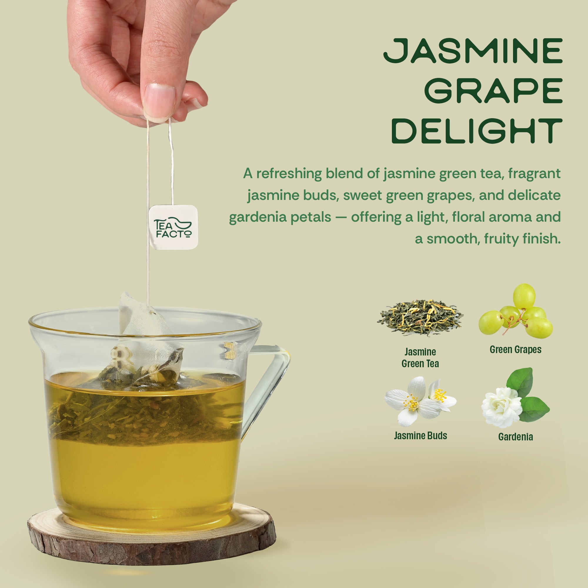 Green Grapes Jasmine Tea (10 Pack)