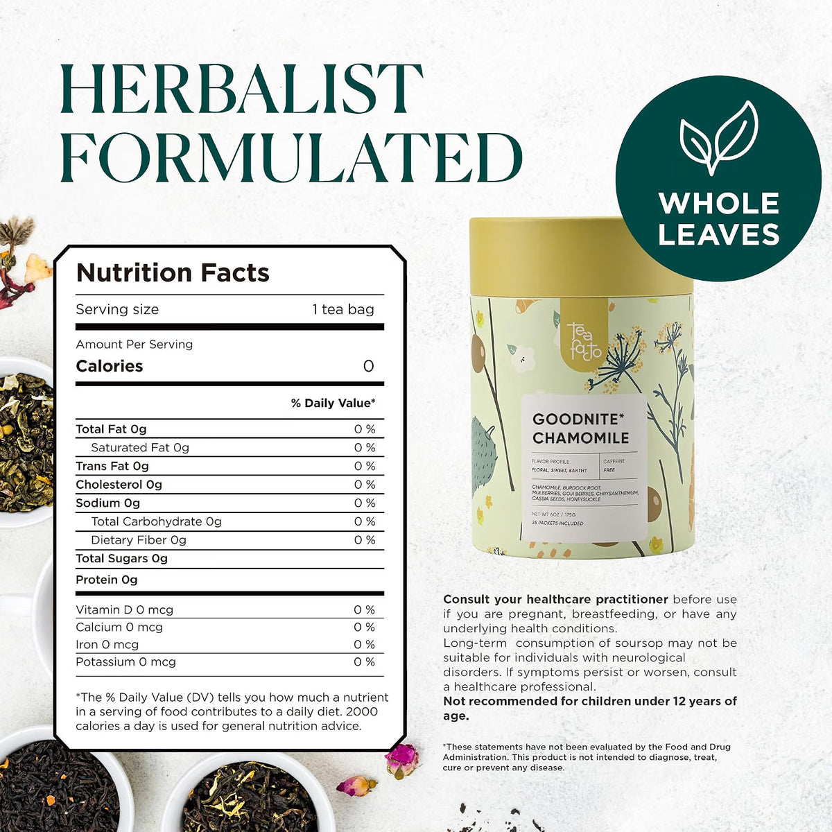 Goodnight Chamomile for Sleep and Relaxation (25 Bags)