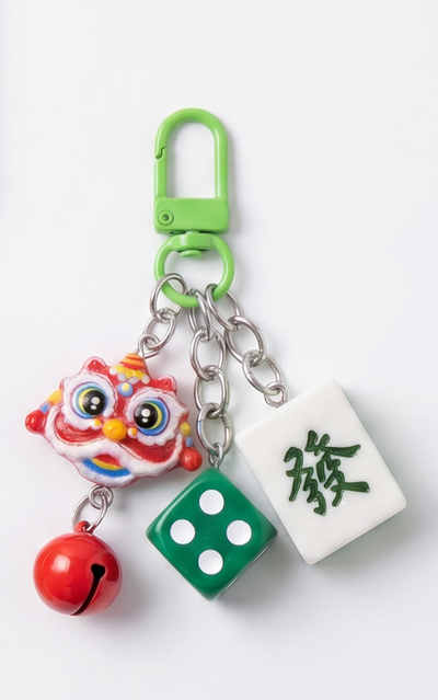 mahjong and lion head charms set